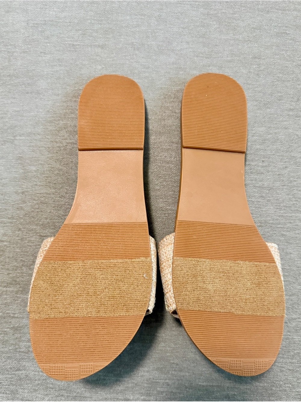 Steve Madden Tan Slide Sandals with Yellow & Purple Beaded 'BEACH' Strap - Picture 3 of 5